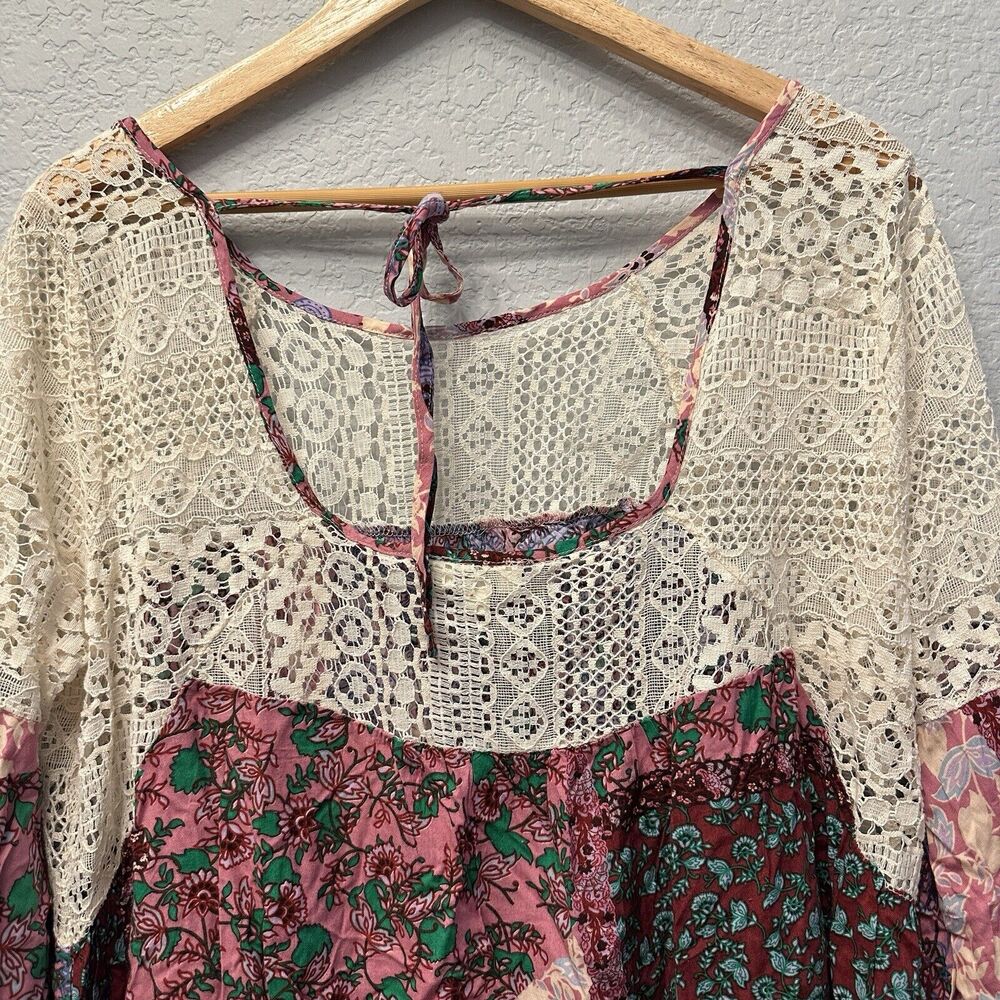 Floral Patchwork Boho Top - Picture 3 of 14